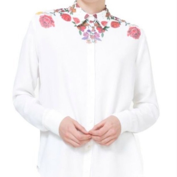 Desigual Buttoned Down Flower Shirt - Picture 1 of 12